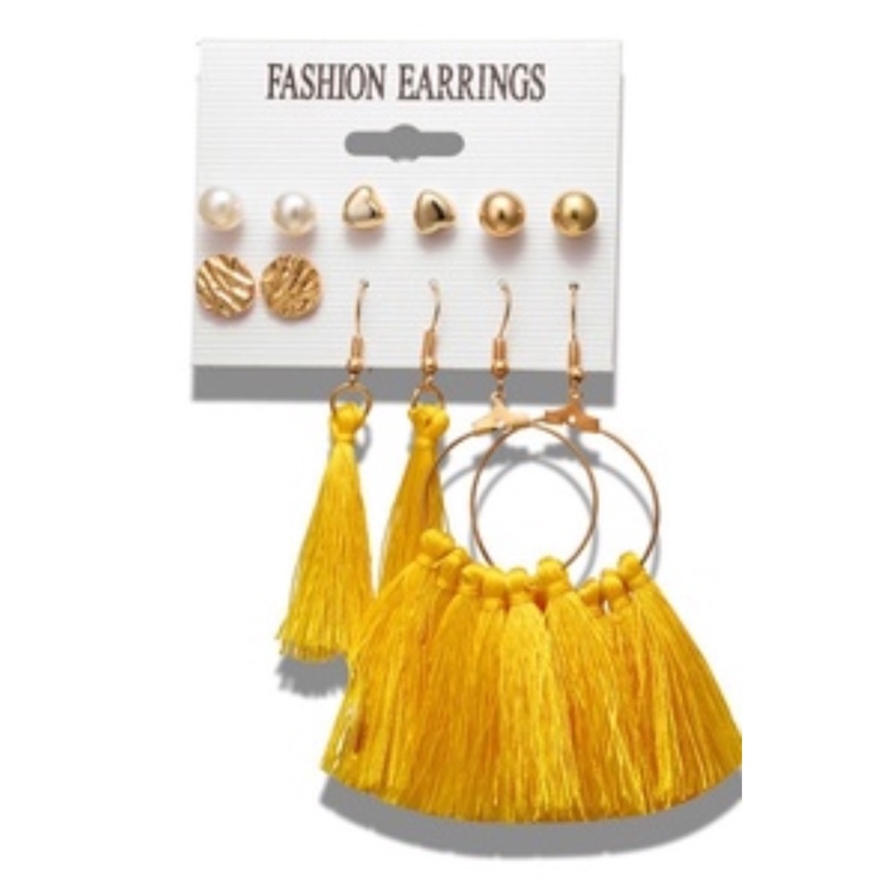 🆕AUCTION PRICE👩🏻‍⚖️Tassel Earrings Set 6 Pairs of Jewelry